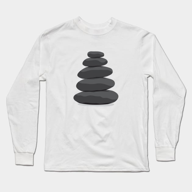 Zen cairn stones Long Sleeve T-Shirt by Amusing Aart.